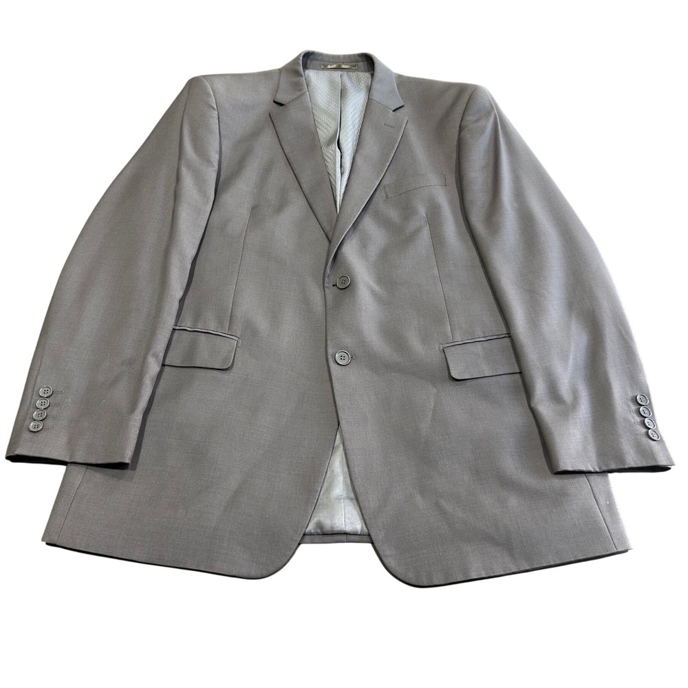Mantoni Milan Italy Gray Super 140S Virgin‎ Wool Blazer Sport Coat Mens 44R